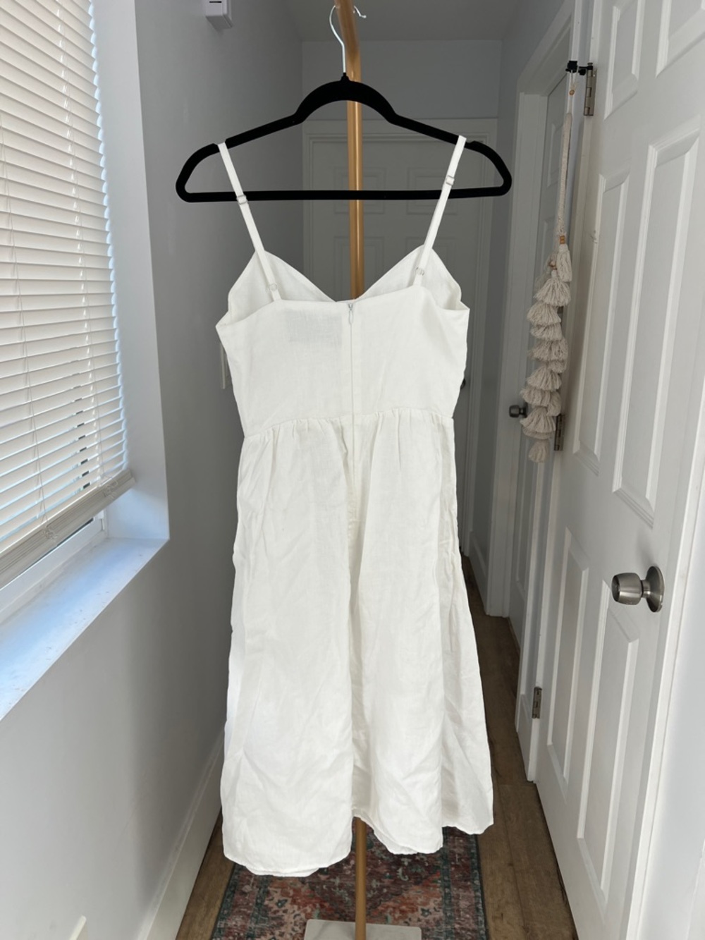 Reformation Thelma 100% Linen White Cami Button Down Midi Dress Pockets 4 $188 - Picture 7 of 9